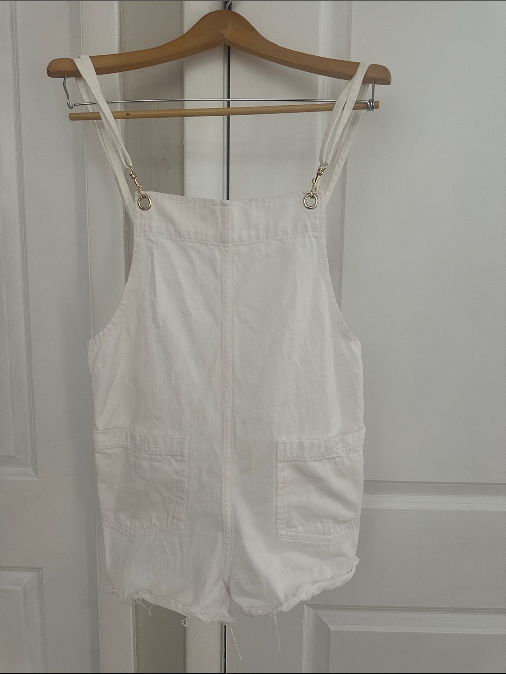 Show me your MUMU Girls' White Denim Overall Short - Casual One Piece